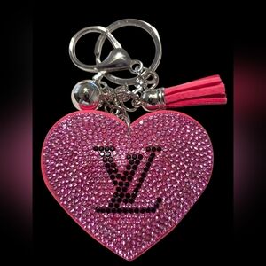 Pink Heart LV Bag Charm Keychain